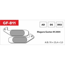 Brake Pads GF 811 DS MTB MAGURA (without spring, spring, splitters)