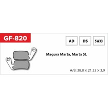 brake pads CF 820 AD MTB MAGURA (without spring, spring, cotter pins)