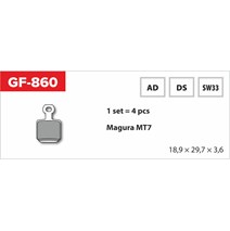 Brake Pads GF 860 Ad MTB Magura (no spring, spring, pens)
