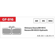 Brake Pads GF 816 DS MTB Shimano (no spring, spring, splitters)