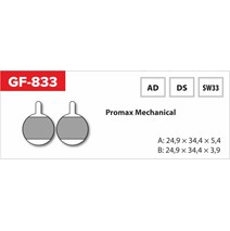 Brake Pads GF 833 SW MTB Promax (no spring, spring, pepper)