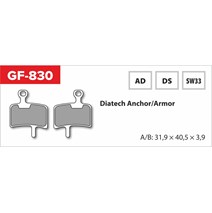 brake pads GF 830 AD MTB DIATECH (without spring, spring, cotter pins)