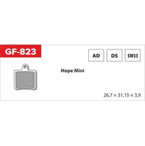 Brake pads GF 823 AD MTB HOPE (without spring, feather, splitters)