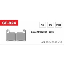 GF Brake Pads 824 DS MTB Giant (No spring, Sleep, Pins)