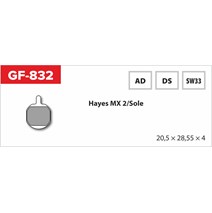 Brake pads GF 831 SW MTB Hayes (no spring, spring, leaks)