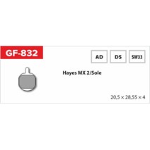 Brake Pads GF 831 Ad MTB Hayes (without spring, spring, pens)