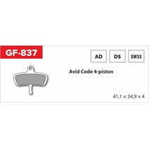 brake pads GF 837 AD MTB AVID (without spring, spring, cotter pins)