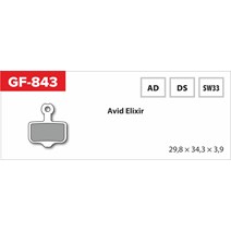 Brake Pads GF 843 AD MTB AVID (without sprockets, feather, splitters)