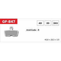 brake pads GF 847 AD MTB AVID (without spring, spring, cotter pins)