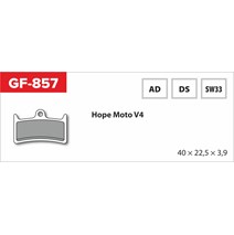 Brake pads GF 857 AD MTB HOPE (with spring)