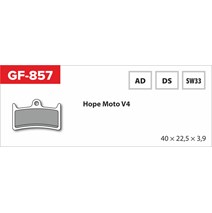 brake pads GF 857 AD MTB HOPE (without spring, spring, cotter pins)