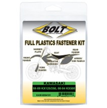 BOLT Full Plastics Fastener kit fits onKawasaki88-89 KX 125/250, 88-04 KX 500 