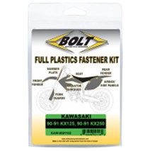 BOLT Full Plastics Fastener Kit Kawasaki  90-91 KX 125, 90-91 KX 250 