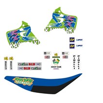 set of stickers + seat covers fits onKX 92-93 Team Kawasaki 93