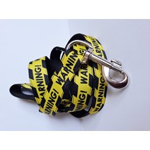 dog leash - Warning length 1.5 m/width 25 mm yellow/black