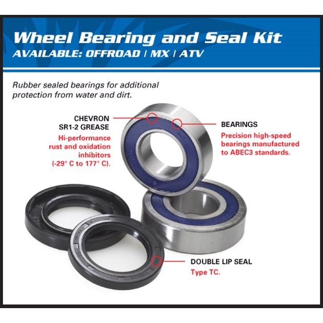 Wheel Bearing Kit rear CRF250 04-, CRF450 02-, RMZ250 07-08, RMZ450 05-07, CRFX450 05-07, CRFX250 04-07, CR 125/250 00-