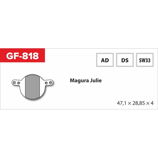 GF 818 Ad MTB Magura Brake Pads (with crawl)