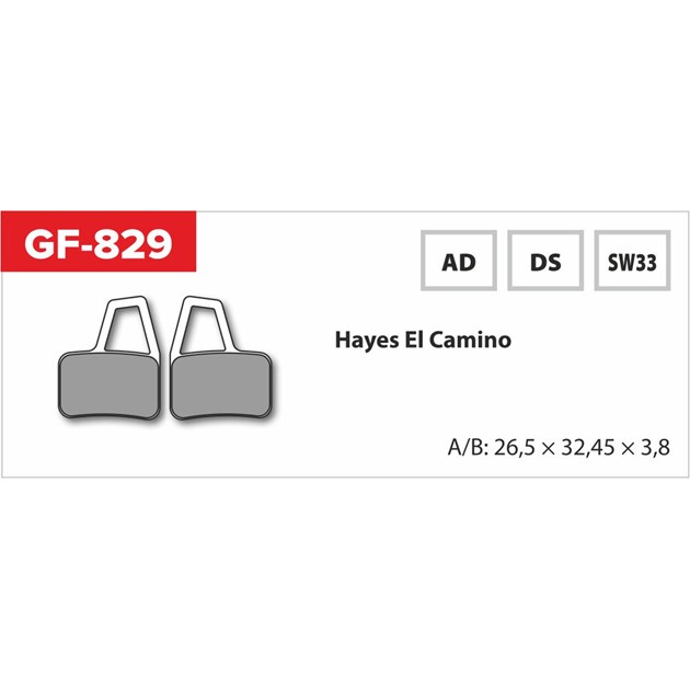 GF Brake Pads 829 DS MTB Hayes (with spring)