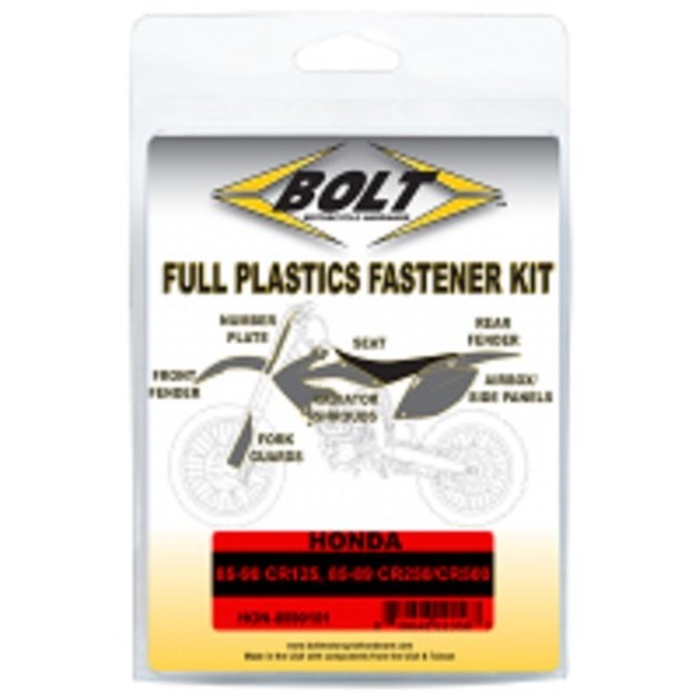 BOLT Full Plastics Fastener Kit Honda  85-90 CR 125, 85-89 CR 250/CR 500 