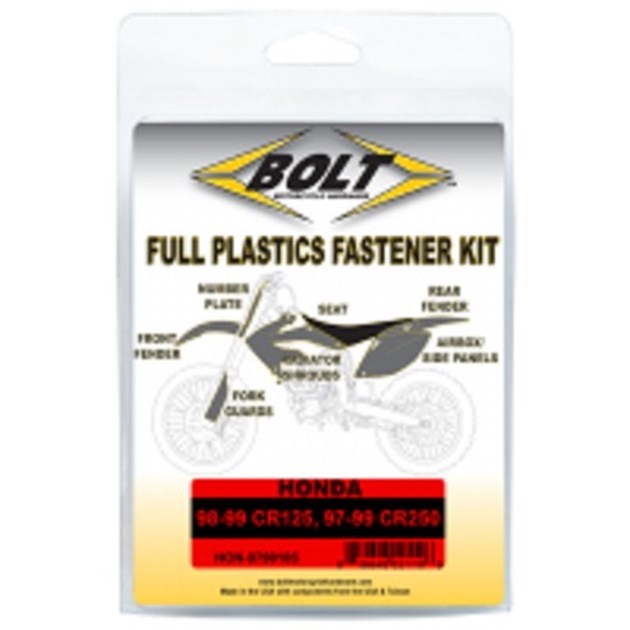BOLT Full Plastics Fastener Kit Honda  98-99 CR 125, 97-99 CR 250 