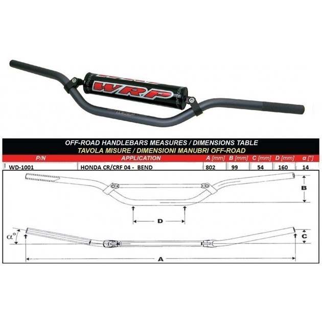 PRO-TECH 22mm handlebars Honda CR / CRF 04-